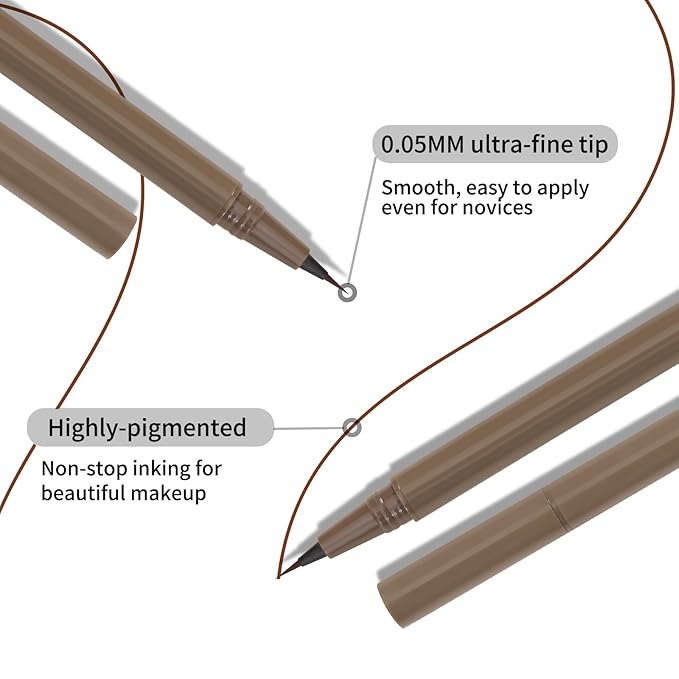 Boobeen 3pcs Eyeliner Liquid Liner, Black Eyeliner Pen Waterproof with Ultra-fine tip, Ink Liner Eye Liner Long Lasting, Quick Drying