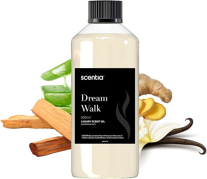 Scentia White Tea Essential Oil Blend – Luxury Diffuser Refill & Air Freshener Room Spray, Long-Lasting Natural Home Fragrance for Diffusers, Rooms & Scent Machines- Dream Walk-500ml