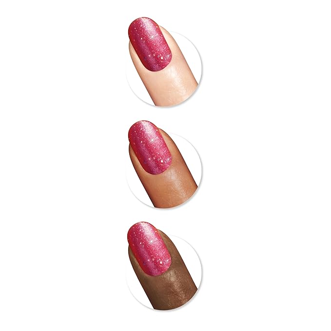 Sally Hansen Insta-Dri Crystal Nail Polish | Quick Dry, Long Lasting, Streak-Free Shine | Semi-Opaque, Shimmery | 117 Ruby Reflection | Holographic Ruby Red Nail Color