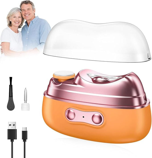 2026 Upgrade New Electric Nail Clipper,4 in 1 Automatic Nail Trimmer with Nail File/Polishing/Gel Nail Light,2-Speed Automatic Trimmer with LED Light & Debris Storage,for Seniors, Adults,Kids（Orange）