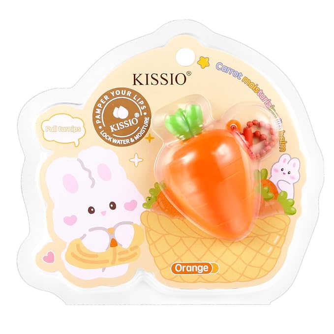 KISSIO Lip Balm,Carrot Lip Balm,Lip Care oz(03#Carrot)