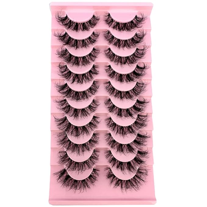 HBZGTLAD Soft Mink Eyelashes 3D Curl Winged End Eye Elongated Fake Lashes Thick Handmade Natural False Eyelash Messy Cross Lash Wholesale (LN125)