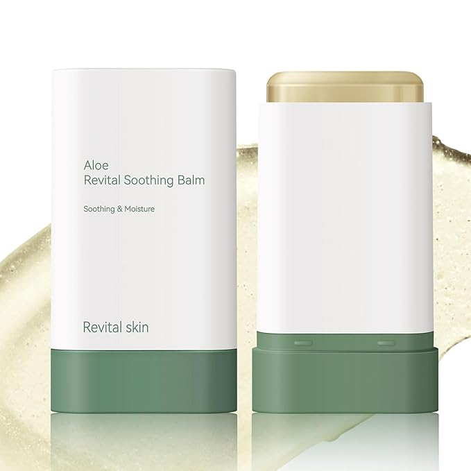 gcdat Aloe Vera Gel Stick, Aloe Revital Soothing Balm Stick, Deeply Moisturizingfor Dry Skin, Soothing & Rapairing after Sun, Pure Aloe Vera Gel for Face & Body, 0.53 Oz