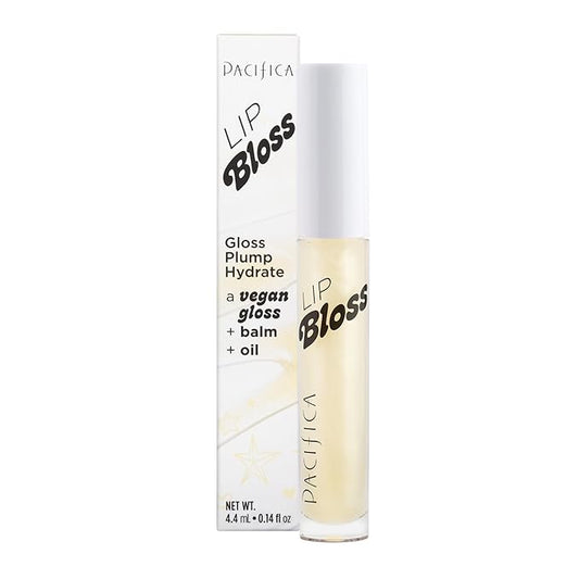 Pacifica Plumping Lip Gloss – Vanilla Bean (Creamy Neutral Tint) Hydrating Lip Oil Balm, Gentle Lip Plumper with Shea & Jojoba, No-Sting High Shine, Vegan & Cruelty-Free 0.14oz