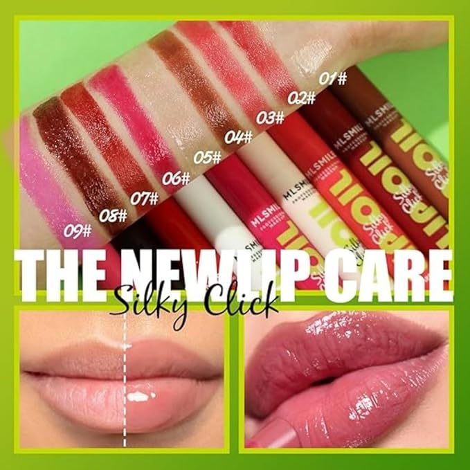 3 Colors Fat Lip Oil Click Slick,Non-stick High
