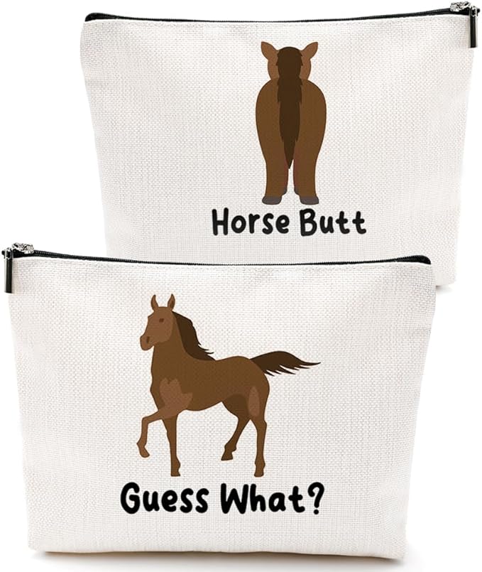 Funny Horse Makeup Bag Horse Gifts for Girls Horse Gifts for Women Horse Supplies Accessories Cute Cosmetic Bag for Women Girls Horse Lovers Sister Best Friends Graduation Mothers Day Birthday Gifts