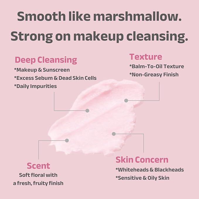 Deep Pure Cleansing Balm, Gentle Natural Face Makeup Remover Balm with CICA & Plant Oils, Nourishing & Hydrating, Removes Makeup & Sunscreen, for Oily, Dry & Sensitive Skin, Pore-Cleansing , 3.5 fl oz