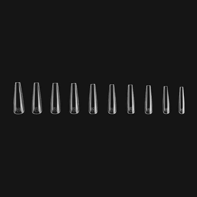 Apres Nail Gel-X Sculpted Coffin Extra Long Box of Tips | 250 Gel-X Tips | Premium Quality | 10 Sizes 0-9 | No Size 00 Included | 2022 Version
