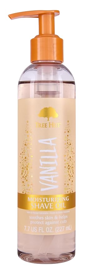Tree Hut Vanilla Moisturizing & Hydrating Bare Shave Oil | Made with Soothing Jojoba Oil | Gel-to-Oil Formula Helps Prevent Razor Bumps, Ingrown Hairs, & Skin Irritation | 7.7 fl oz.
