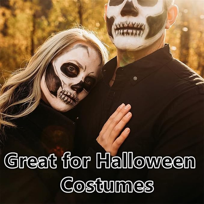 Go Ho Black Face Body Paint Washable(2.37oz/pc),Water Based Cream Face Paint,Vampire Skeleton Zombie Clown Makeup,Black Body Paint for SFX Cosplay Costumes Festivals Halloween Makeup