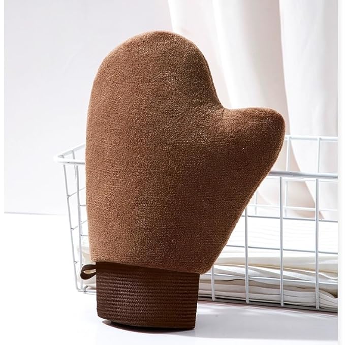 Self Tanning Mitt Applicator Elastic Wrist Self Tanner Glove with Thumb Application of Self Tanning Mousse or Body Lotion (Tan Mitt-Elastic)