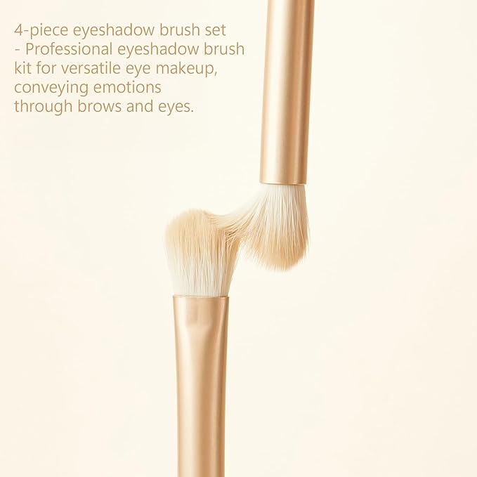 SHELWIN Eyeshadow Makeup Brushes Set with Case 4 PCS Soft Synthetic Hairs Eye Makeup Brushes for Blending Eyebrow Eyeliner Eyeshadow （Lightblue）