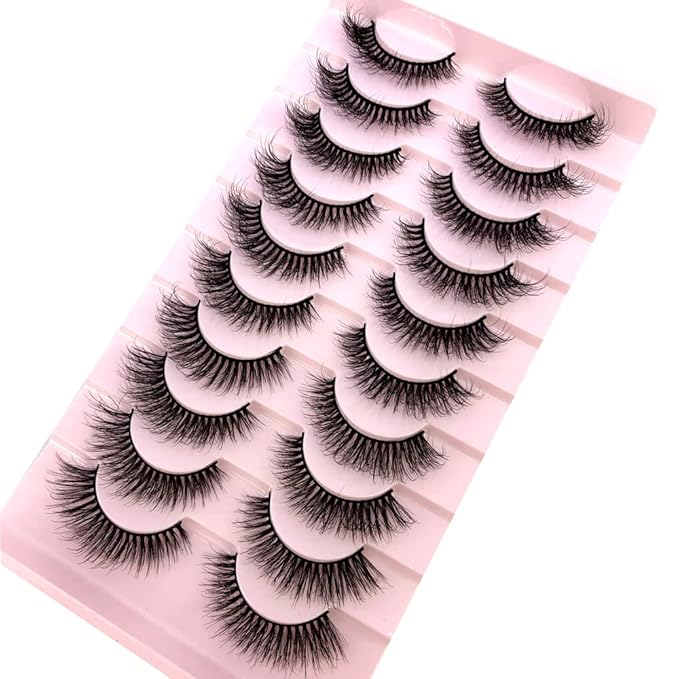 HBZGTLAD Soft Mink Eyelashes 3D Curl Winged End Eye Elongated Fake Lashes Thick Handmade Natural False Eyelash Messy Cross Lash Wholesale (FT-06)