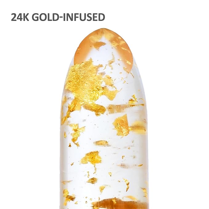 popcode Color Changing Lipstick with 24K Gold Flakes - Moisturizing & Long Lasting pH Lip Balm, Hydrate & Nourish Lip While Leaving Sheer Pink Tint, Golden Glow