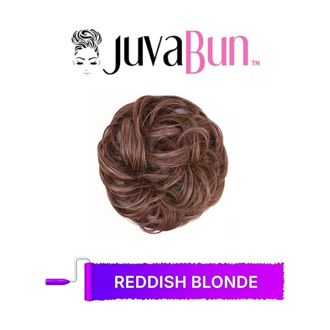 Juvabun Messy Bun 2.0 Reddish Blonde Hair Bun Extension Soft Messy Bun Scrunchie Washable Lightweight for Women Updos