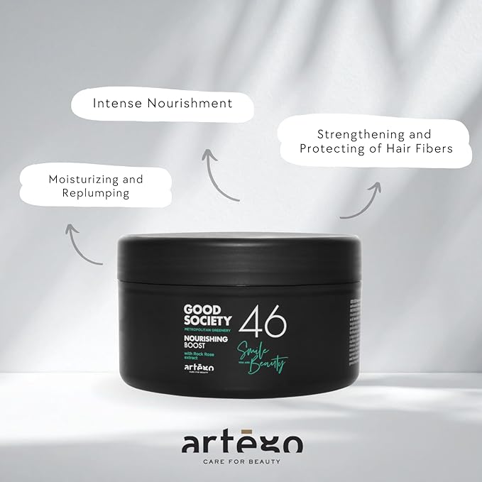 Artègo Good Society Nourishing Boost Hair Mask – Deep Conditioning & Repair Mask for Dry, Brittle Hair (8.5 oz)