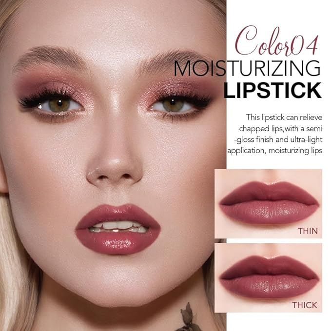 HHLTOH 1Pcs Tinted Lip Balm Moisturizing Lipstick – Waterproof Hydrating Matte Lip Balm for Women, Creamy Natural Color Stain for Dry Lips, Soft Matte Finish with Subtle Scent (#04 Mauve)