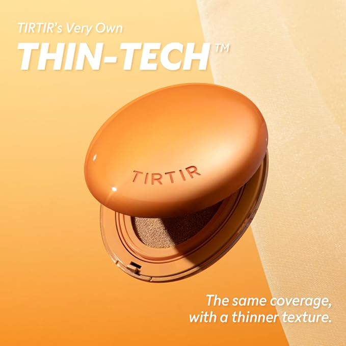 TIRTIR Mask Fit Ai Filter Cushion Foundation | AI-Like Semi-Matte Finish - Up to 72-Hour Medium to Full Coverage Korean BB Cushion Make up Beauty, #10C Shell, 0.63 Fl Oz