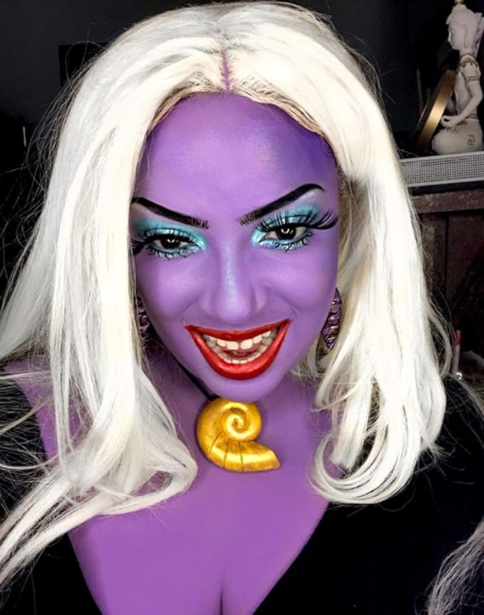 Go Ho Cream-Blendable Purple Face Paint Stick,Full-coverage Purple Body Paint for Adults Children Halloween Cosplay SFX Witch Devil Makeup,Waterproof Purple Eye Black Stick