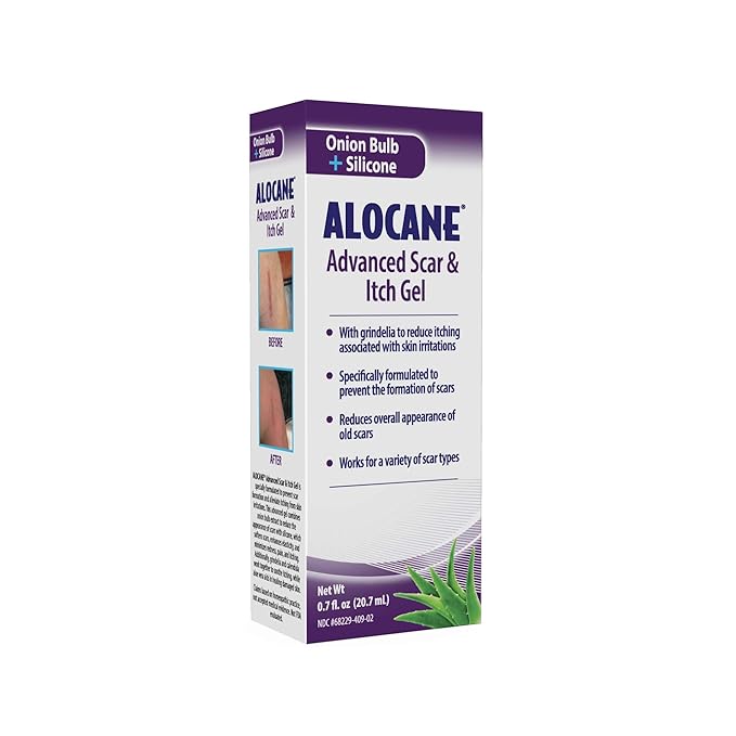 ALOCANE Advanced Scar and Itch Relief Gel - Fast-Acting Formula for Soothing Itching, Reducing Scars & Promoting Skin Healing – 0.7 oz