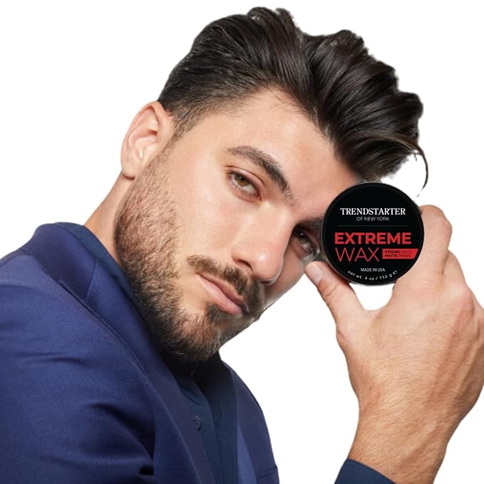 TRENDSTARTER Hair Wax - Extreme, 4oz - Matte Finish - Premium Water Based Flake-Free Hair Styling Pomade for All Hair Types - All-Day Strong Hold