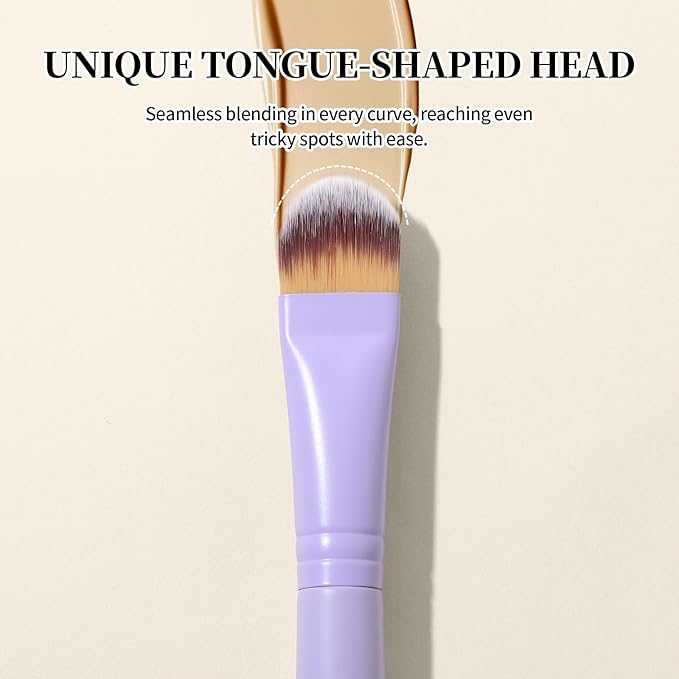 EIGSHOW Flat Foundation Brush - Small Kabuki Brush for Liquid & Cream Foundation, Concealer, Silver Ion Bristles for Smooth, Flawless Application (F673P)