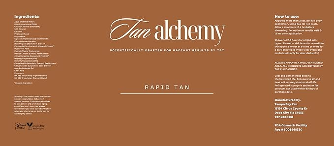 Tampa Bay Tan, Tan Alchemy, Rapid Bronze Sunless Airbrush Spray Tanning Solution (8 Fl Oz (Pack of 1)
