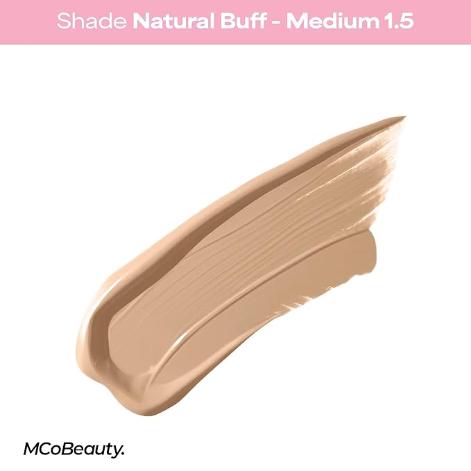 MCoBeauty - Brighten & Perfect Cream Concealer - 1.5 Medium Natural Buff - Hydrating Corrector Medium Coverage Blemish & Under Eye Concealer - With Vitamin E, Hyaluronic Acid & Aloe Vera