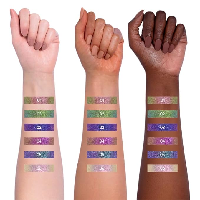 Kaely Chameleon Liquid Eyeliner, Glitter Metallic Chrome Eyeliner Liquid, Multichrome Eye Liner Waterproof Smudge Proof, High-Pigmented Makeup Looks, Quick-Drying, Cruelty-free, 01 Flare