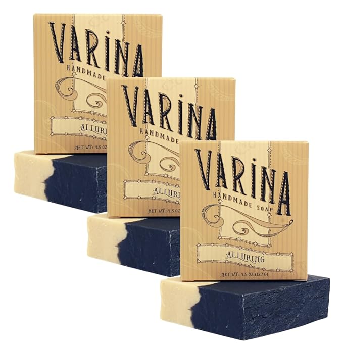 Varina Natural Alluring Bar Soap - Gentle Cleansing for Sensitive Skin, Floral - 3 Pack