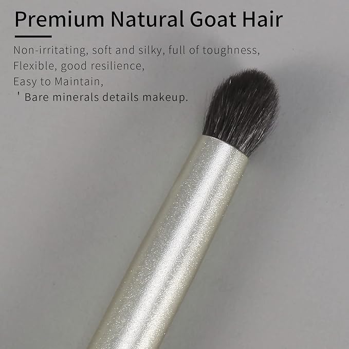 ENZO KEN Small Goat Hair Eye Shadow Brush - Blending Brush for Eyeshadow, Nose Contour & More. Gold, E204M
