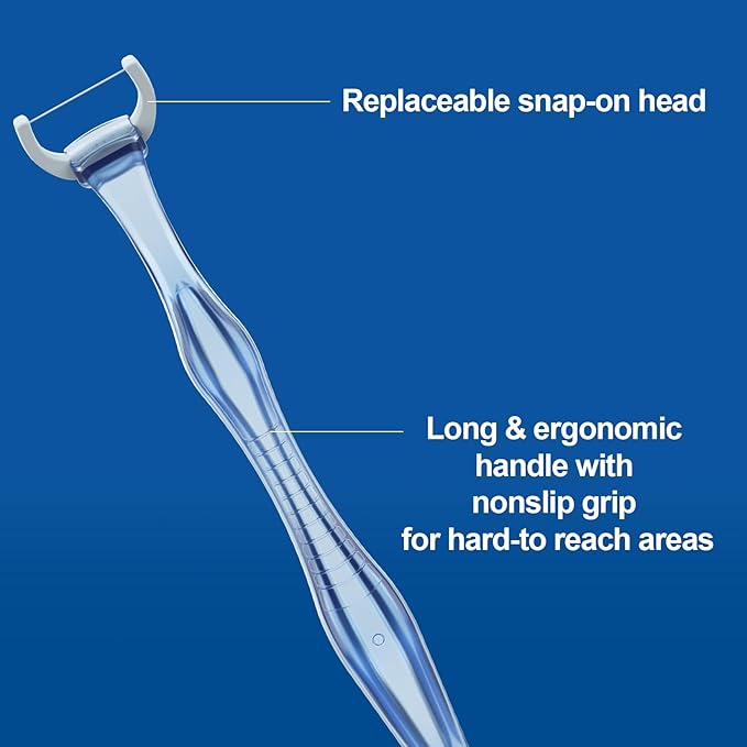 RAZOKO Dental Flosser Kit, Extra Strong Shred-Resistant Floss, 135 Degrees for Hard-to-Reach Areas, PTFE & PFAS Free, 2 Handles + 240 Refill Heads