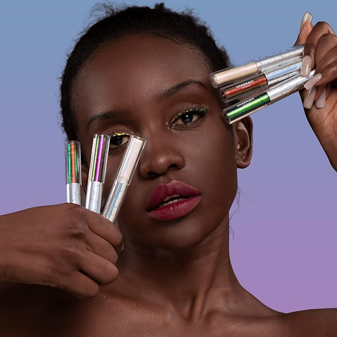 CHARMACY Chameleon Liquid Glitter Eyeliner, Highly Pigmented, Metallic Intense MultiColor Shifting waterproof Eyeliner, Ultra-Fine Tip, Longwearing, Smudge-proof,BROWN GOLD GREEN 901