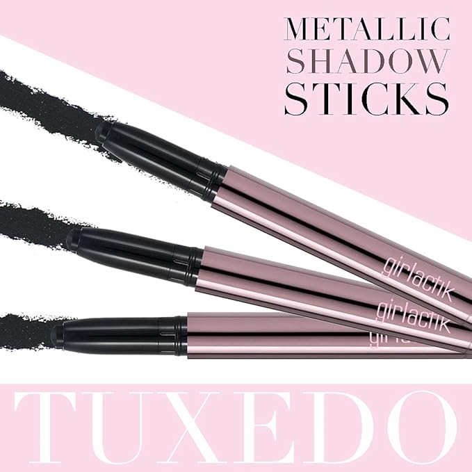 Girlactik Shadow Stick – Long-Wearing Cream Eyeshadow Stick, Blendable & Smudge-Resistant Eye Makeup – Vegan, Cruelty-Free, Easy One-Swipe Application (Tuxedo)