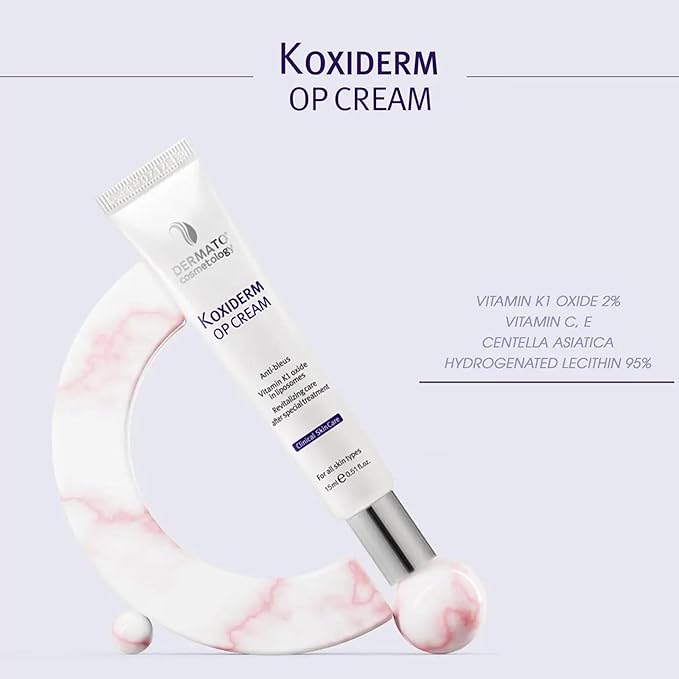 Anacis Vitamin K1 Oxiderm Cream Minimizing Appearance of Old and New Scars, Dark Eye Circles, Bruises, Varicose Veins, Purpura and Redness 1.01Oz