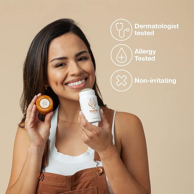 Hume Supernatural Aluminum Free Deodorant for Women & Men - Probiotic and Plant-Based, Long-Lasting Moisture Absorbing - Clean and Effective (Out West - 3 pack)