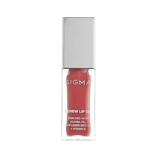 Sigma Beauty Renew Lip Oil – Tinted Lip Oil with Luxurious High-Shine Color and Long Lasting Hydration for Soft, Supple Lips, Non Sticky Lip Oil w/Nourishing Antioxidants (Tranquil, Fresh Pink Sheen)