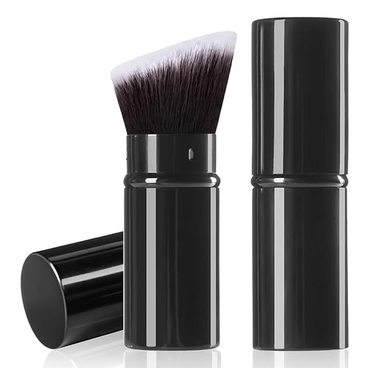 Keriloo Kabuki Makeup Brush, Retractable Angle Travel Powder Foundation Makeup Brush Face Blush Brushes for Blending Liquid, Bronzer, Buffing, Sunscreen,Flawless Cosmetics