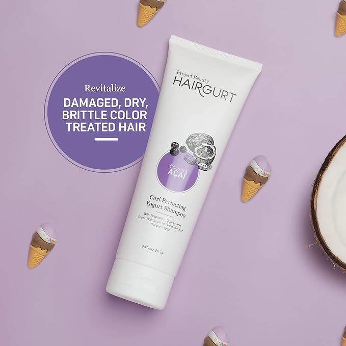Hairgurt Coconut Acai Curl Perfecting Hair Set – Shampoo + Conditioner + Mask – Defines & Moisturizes Curly and Wavy Hair – Sulfate-Free, Natural Ingredients
