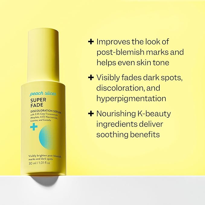 Peach Slices - Super Fade Discoloration Serum for Face (1.01 oz) - Dark Spots, Hyperpigmentation, Uneven Skin - Niacinamide Serum - Tranexamic Acid - Vegan & Cruelty Free - Korean Skin Care & Beauty