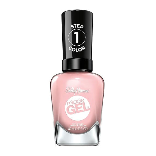 Sally Hansen Miracle Gel Salon Quality Nail Polish | Gel-Like Formula, Two-Step System, No UV Light Needed, Long Lasting | Opaque, Glossy | 238 Regal Rosé | Blush Pink Nail Color