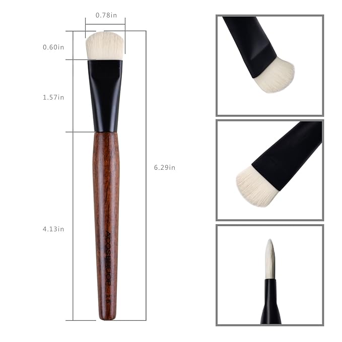 ACOSBRUOP Small Foundation Brush, Premium Soft Bristle Detail Primer Face Brush for Blending Foundation, Foundation Cream, Studio Quality Makeup Brush Tools