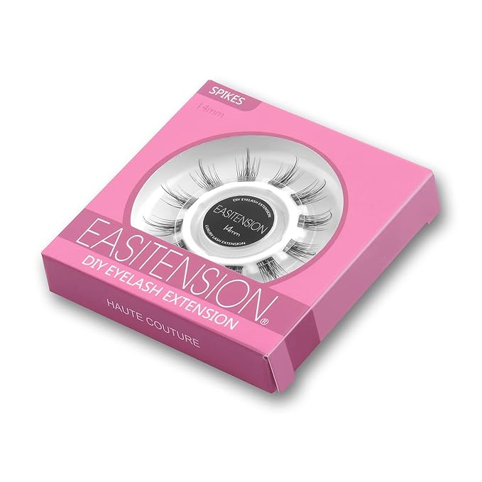 DIY Eyelash Extension, 3D Effect Individual Melt Flare Lash Cluster Natural Lashes Set, Home Eyelash Extension Lashes Pack (16MM-Spikes)