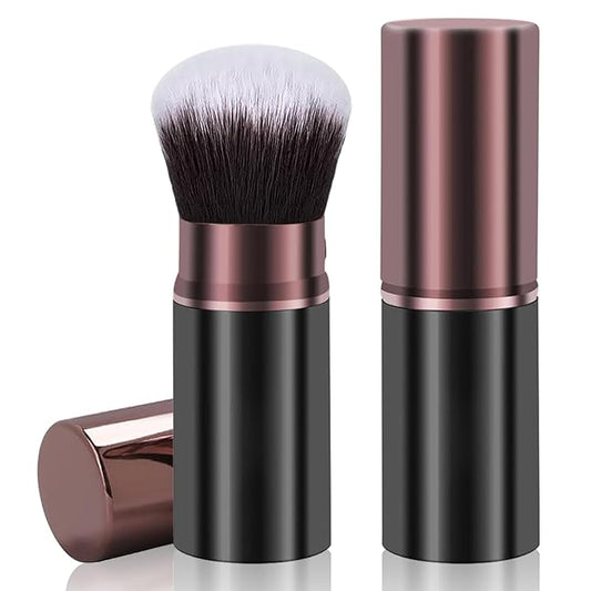 Keriloo Retractable Makeup Brush,Travel Powder Kabuki Makeup Brush Face Blush Brushes for Blending Liquid, Foundation, Blush, Bronzer, Buffing, Sunscreen,Flawless Cosmetics