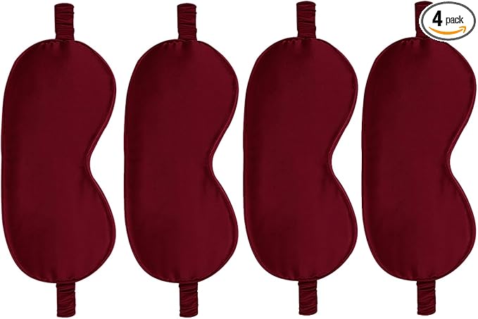 4PACK Sleep Masks Satin Eye Mask Silk Eyes Cover Silky Blindfold Blackout Eyeshade Soft Eyeshades Sleeping Covers Travel Nap