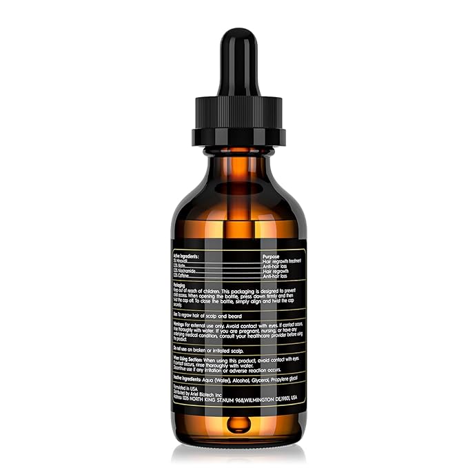 5% Minoxidil Hair Growth Oil for Men & Women Kit - Extra Strength Regrowth Serum, Topical Hair Loss Treatment Serum, Thicker, Healthier Hair & Beard Growth Kit, 2.11 fl.oz