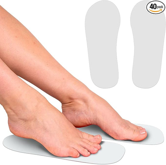 Professional Spray Tan Feet Pads - 40Pairs Disposable Foam Feet Protectors for Tanning Hygienic & Comfortable Feet for Spray Tanning - Spray Tan Foot Covers for Tanning Tent (White)