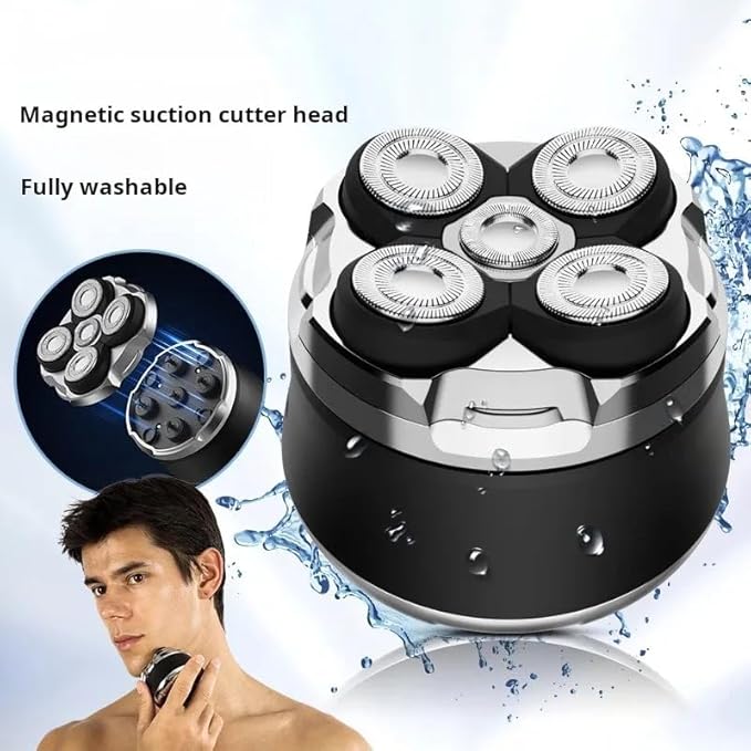 Head Shavers for Bald Men 5D Detachable Magentic Head Shaver Wet Dry Waterproof Cordless Type C Electric Razor Bald Head Shaver IPX8 Close Head Shaving Machine Rechargeable LED