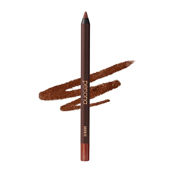 PERSONA 24HR Waterproof Eyeliner Pencil | Creamy, Smudgeable Pencil for Lash Line & Waterline | All-Day to All-Night Wear | Vegan, Cruelty-Free, Paraben-Free | Made in USA, Bronze