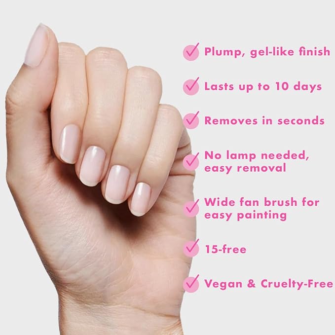 Olive & June Long Lasting Nail Polish | Valentine's Day | Plump, Gel-Like Finish No Lamp Needed | Lasts up to 10 days | Salon-Quality 15-Free, Vegan & Cruelty-Free Chip-Resistant | BEB Sheer White